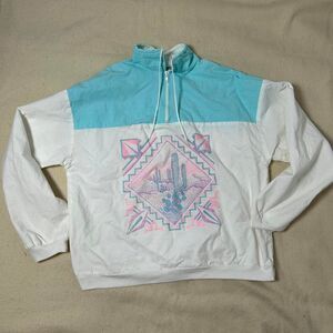 80s Vintage Cotton‎ Fitz 1/4 Zip Arizona Thunderbird Pullover medium